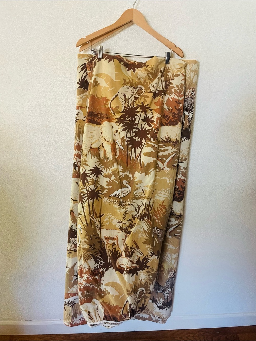 Vintage 1980's Lady Pepperell Safari Flat & Fitted Sheets Queen Muslim Fabric